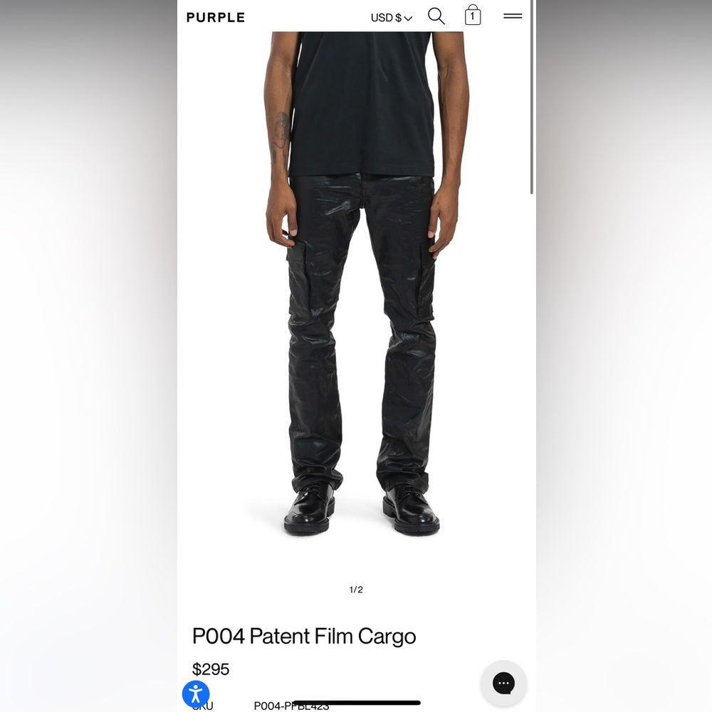 Purple Brand Patent Film Cargo Flare, 32